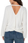 Back of the Twist Back Knit Top from Liverpool in the color cream