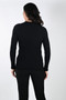 Back of the Mesh Insert Mock Neck Sweater from Frank Lyman in the color black