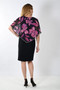Back of the Floral Chiffon Overlay Dress from Frank Lyman in the colors purple and pink