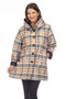 Front of the Plaid Reversible Raincoat from Oopera on the beige/multi plaid side
