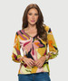 Front of the Printed Retro Top with Elastic Cuffs from Last Tango in the multicolor print
