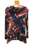 Back of the Printed Cowl Neck Top from Last Tango in the colors magenta and navy