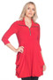 Front of the Half Zip Tunic Top from Last Tango in the color red