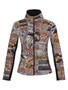 Front of the multicolor Animal Print Zip Up Jacket from Dolcezza