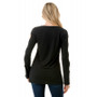 Back of the Ring Detail Bell Sleeve Top from Ariella USA in the color black