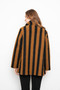 Back of the Striped Wool Swing Coat from Liv in the color cinnamon