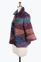 Side of the multicolor Wire Collar Striped Jacket from Damee