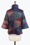 Back of the multicolor Wire Collar Striped Jacket from Damee