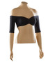 V-neck side of the Sleevey Wonders Jersey Knit 1/2 Sleeve Reversible Bandeau