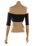 Scoop neck side of the Sleevey Wonders Jersey Knit 1/2 Sleeve Reversible Bandeau