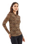 Front of the Leopard Print Mesh Turtleneck Top from Adore