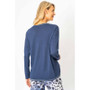 Back of the Long Sleeve Glitter V-Neck from Look Mode in the color navy blue