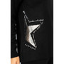 Close up of the Sequins Star Sweater from Look Mode in the color black