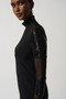Side of the Mesh Mock Neck Fitted Top from Joseph Ribkoff in the color black