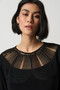 Close up of the Dolman Sleeve Fitted Top from Joseph Ribkoff in the color black