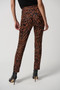 Back of the Animal Print Suede Slim Fit Pants from Joseph Ribkoff in the colors toffee and black