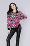 Front of the Cheetah Print Sweater from Funsport in the colors pink and black