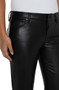 Close up of the Kennedy Vegan Leather Cropped Pant from Liverpool Jeans in the color black