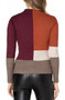 Back of the Mock Neck Pullover Sweater from Liverpool Jeans in the multicolor colorblock print
