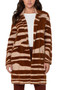 Front of the Open Front Sweater Coatigan from Liverpool Jeans in the rust / oat animal print