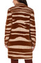 Back of the Open Front Sweater Coatigan from Liverpool Jeans in the rust / oat animal print