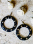 Front of the Jett Black Large Studded Hoops from Water and Wave