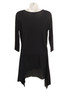 Back of the Hi Low Mesh Hem Tunic from Reina Lee in the color black
