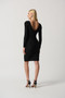 Back of the Silky Knit Dress With Rhinestone Detail from Joseph Ribkoff in the color black