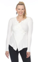 Front of the Flower Crossover Top from AZI Jeans in the color white