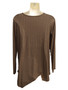 Back of the Pinstripe Asymmetric Tunic from Liv by Habitat in the color cinnamon