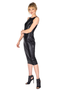 Side of the Leatherette Tank Dress from Eva Varro in the color black
