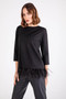 Front of the Jazzy Feather Top from Isle by Melis Kozan in the color black