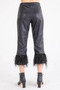 Back of the Broadway Feather Pants from Isle by Melis Kozan in the color black