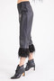 Side of the Broadway Feather Pants from Isle by Melis Kozan in the color black