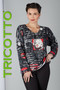 Front of the Marilyn Knit Sweater from Tricotto in the colors black and red