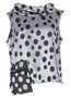 Front of the Aris Polka-Dot Pocket Vest from Kozan in the Pleats print