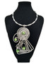 Front of the Silver Geo Twist Wire Necklace with Green Crystals SKU 22891 from Jeff Lieb