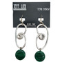 Front of the Teal and Silver Pendant Earrings SKU 24965 from Jeff Lieb