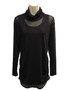 Front of the Mesh Max Long Sleeve Top (with a black camisole underneath - sold separately) from Kozan in the color black