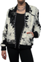 Front of the Faux Fur Bomber Jacket from Berek in the colors black and white