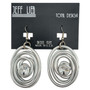 Front of the Silver Oval Spiral Earrings SKU 756 from Jeff Lieb
