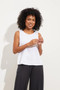 Front of the Basic Knit Tank from Liv by Habitat in the color white