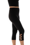 Side of the Lattice Hem Capri Leggings from Bali in the color black