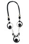 Front of the Black and Silver Long Rubber Necklace SKU 25187 from Jeff Lieb