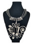 Front of the Black and Silver Statement Rubber Necklace SKU 25253 from Jeff Lieb