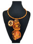 Front of the Orange Stone Twist Wire Necklace SKU 25264 from Jeff Lieb