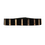 Back of the Golden Oval Buckle Elastic Belt style A23402 from Frank Lyman in the colors black and gold