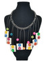 Front of the Multicolor Tassels Rubber Necklace SKU 23787 from Jeff Lieb