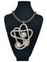 Front of the Silver Double Wire Statement Rubber Necklace SKU 25171 from Jeff Lieb