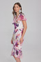 Side of the Floral Print Scuba Crepe and Chiffon Dress from Joseph Ribkoff in the vanilla multi print